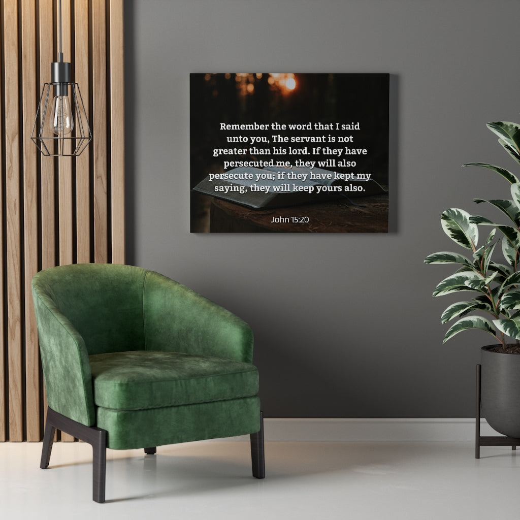 Scripture Walls Remember The Word John 15:20 Bible Verse Canvas Christian Wall Art Ready to Hang Unframed-Express Your Love Gifts