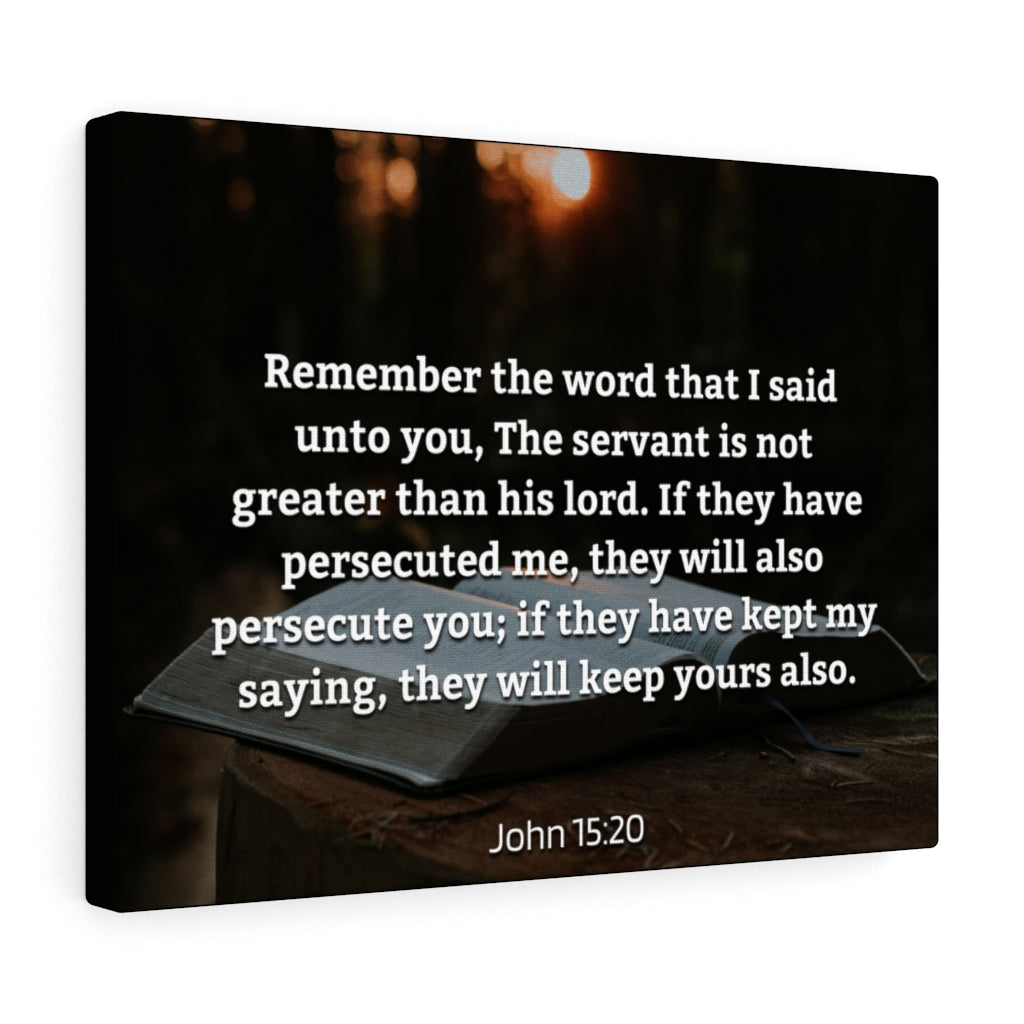 Scripture Walls Remember The Word John 15:20 Bible Verse Canvas Christian Wall Art Ready to Hang Unframed-Express Your Love Gifts