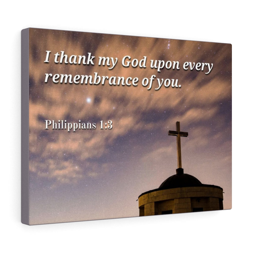 Scripture Walls Remembrance Of You Philippians 1:3 Bible Verse Canvas Christian Wall Art Ready to Hang Unframed-Express Your Love Gifts