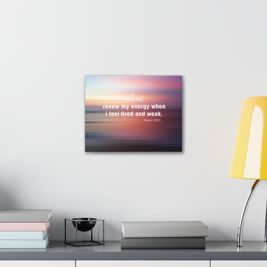 Scripture Walls Renew My Energy Psalm 103:5 Bible Verse Canvas Christian Wall Art Ready to Hang Unframed-Express Your Love Gifts