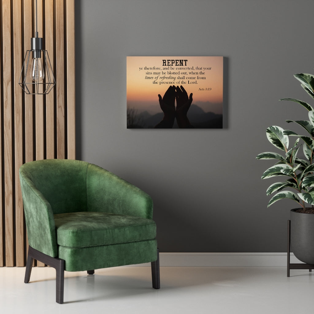Scripture Walls Repent Acts 3:19 Wall Art Christian Home Decor Unframed-Express Your Love Gifts