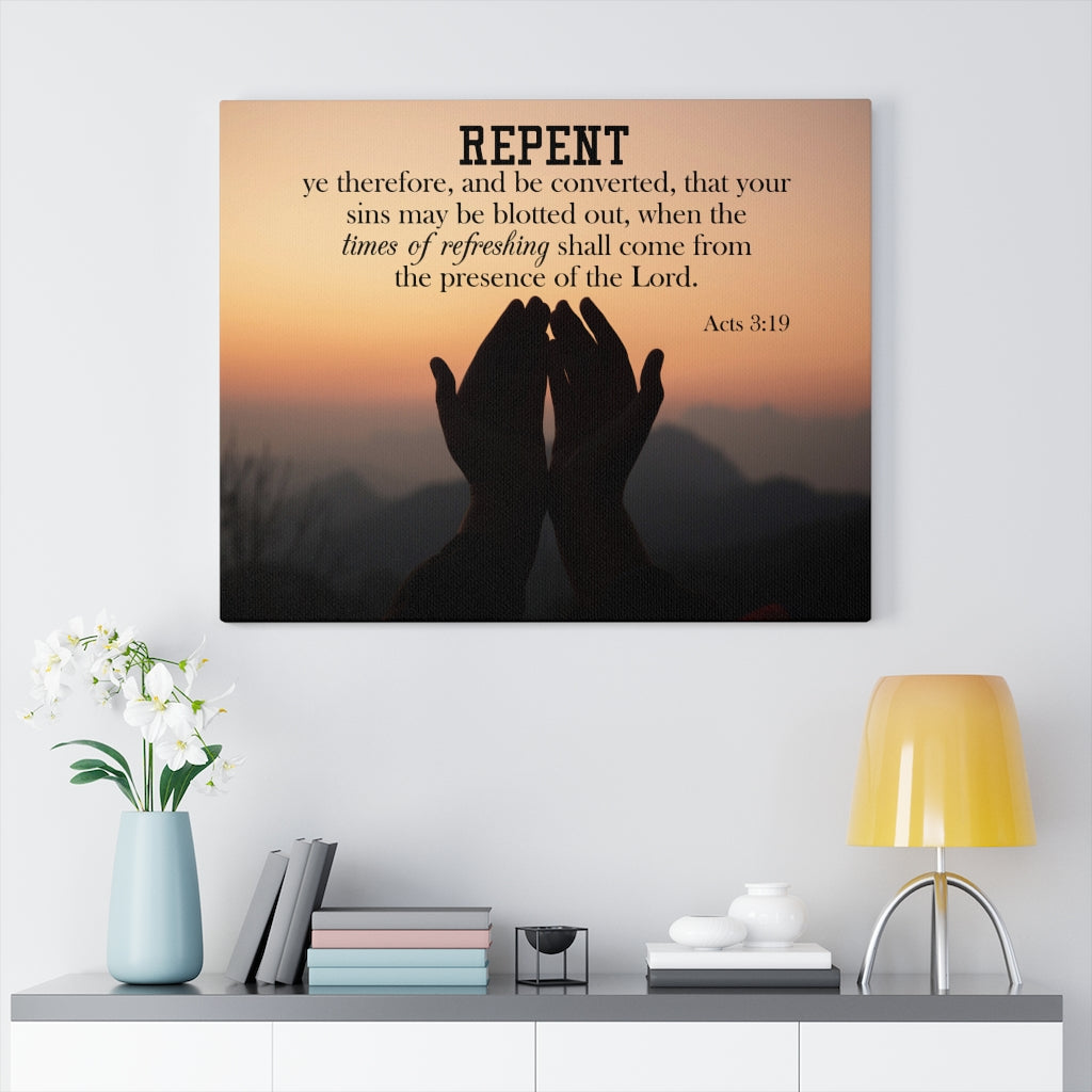 Scripture Walls Repent Acts 3:19 Wall Art Christian Home Decor Unframed-Express Your Love Gifts