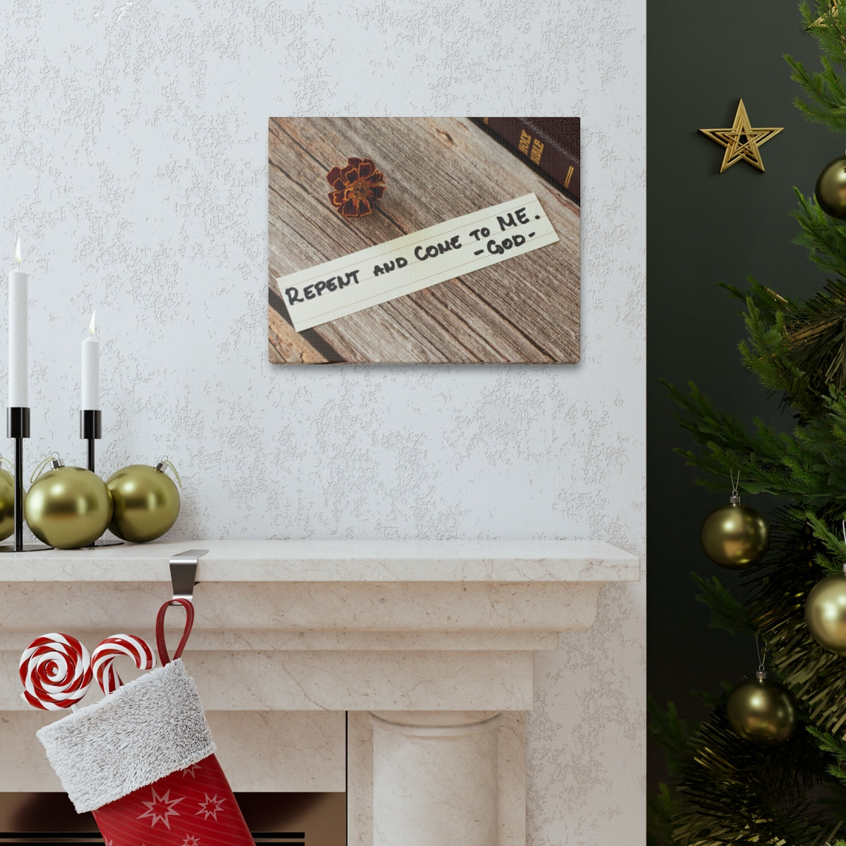 Scripture Walls Repent And Come To Me John 6:37 Bible Verse Canvas Christian Wall Art Ready to Hang Unframed-Express Your Love Gifts