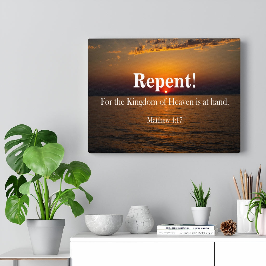 Scripture Walls Repent Matthew 4:17 Christian Home Decor Bible Art Unframed-Express Your Love Gifts