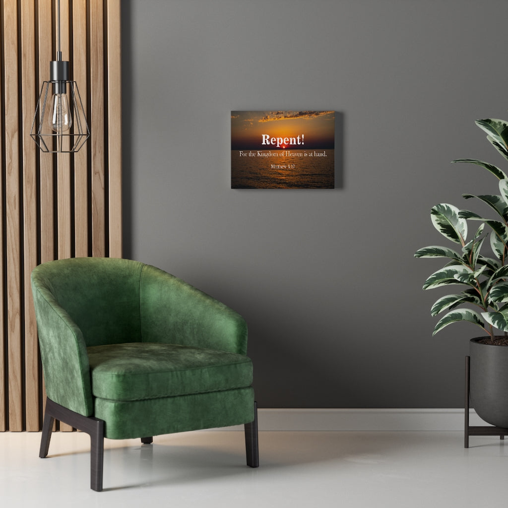 Scripture Walls Repent Matthew 4:17 Christian Home Decor Bible Art Unframed-Express Your Love Gifts