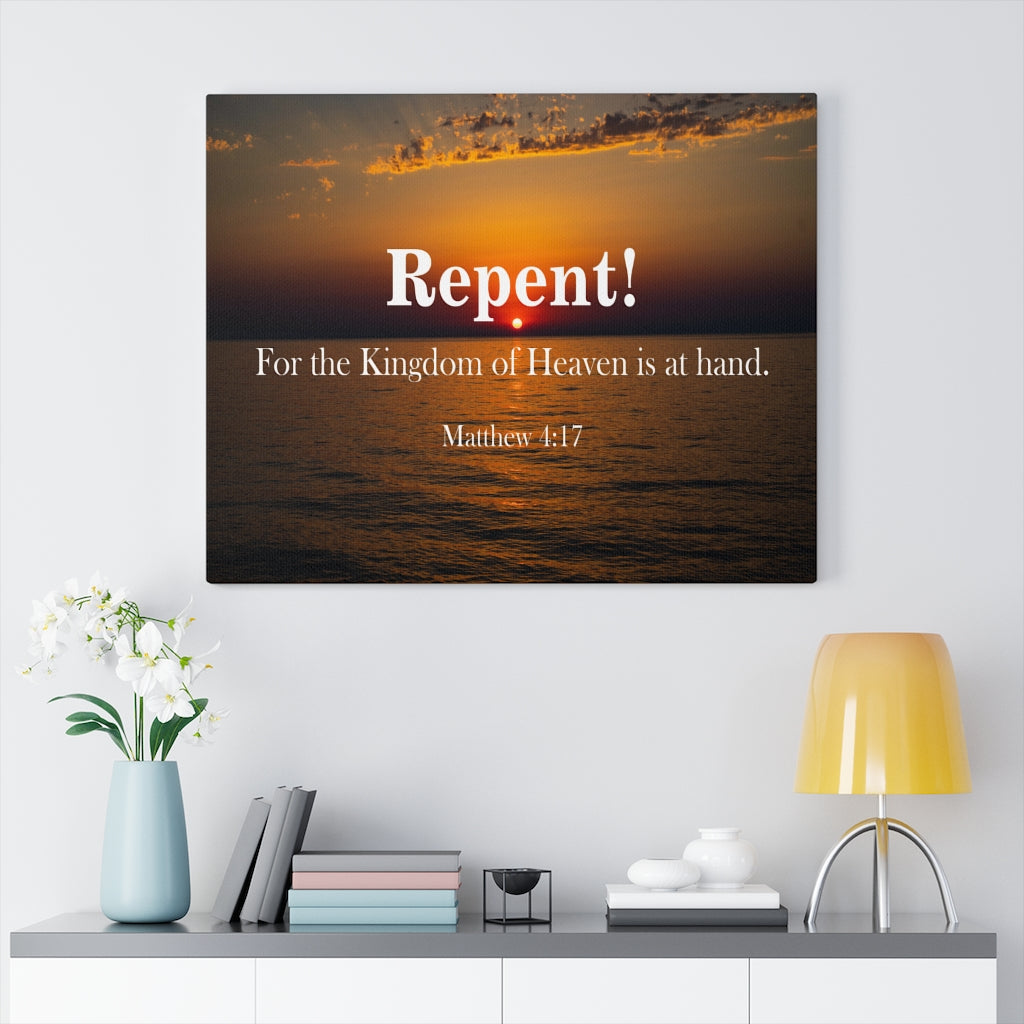 Scripture Walls Repent Matthew 4:17 Christian Home Decor Bible Art Unframed-Express Your Love Gifts
