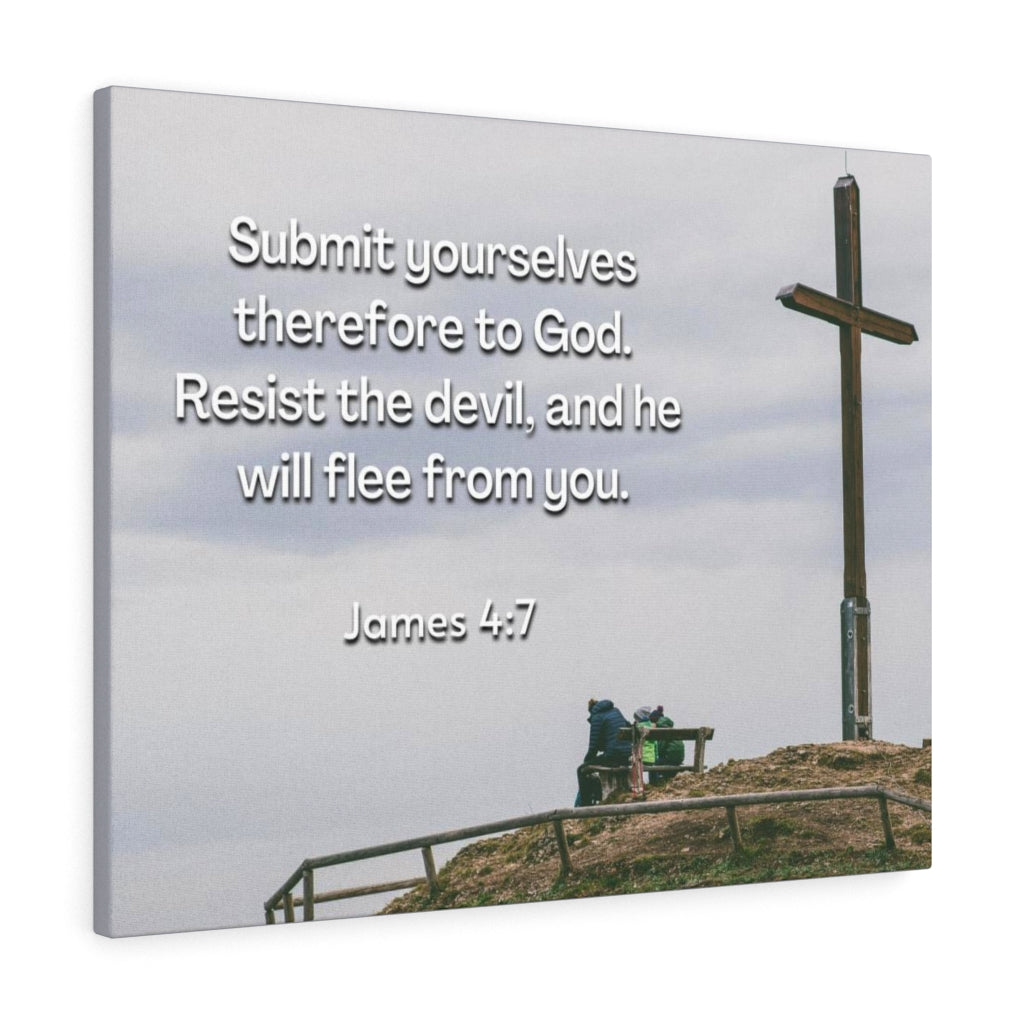 Scripture Walls Resist The Devil James 4:7 Bible Verse Canvas Christian Wall Art Ready to Hang Unframed-Express Your Love Gifts