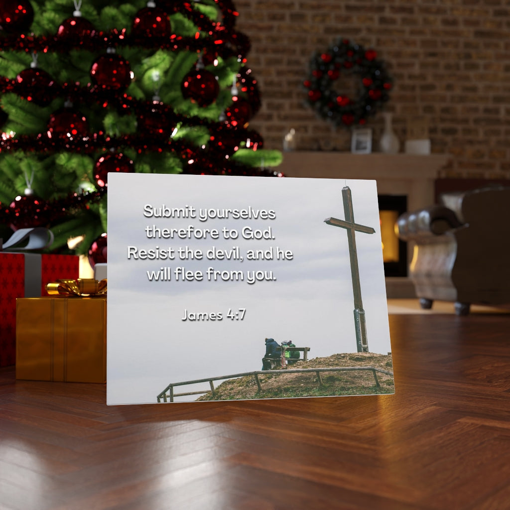 Scripture Walls Resist The Devil James 4:7 Bible Verse Canvas Christian Wall Art Ready to Hang Unframed-Express Your Love Gifts