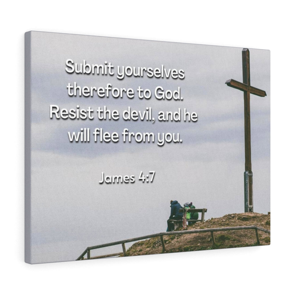 Scripture Walls Resist The Devil James 4:7 Bible Verse Canvas Christian Wall Art Ready to Hang Unframed-Express Your Love Gifts