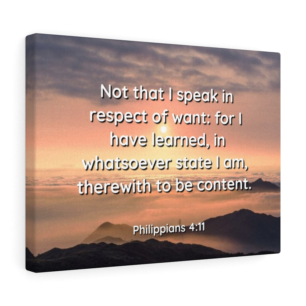 Scripture Walls Respect Of Want Philippians 4:11 Bible Verse Canvas Christian Wall Art Ready to Hang Unframed-Express Your Love Gifts