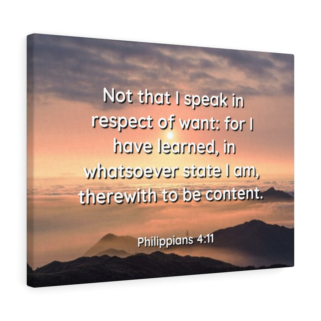 Scripture Walls Respect Of Want Philippians 4:11 Bible Verse Canvas Christian Wall Art Ready to Hang Unframed-Express Your Love Gifts