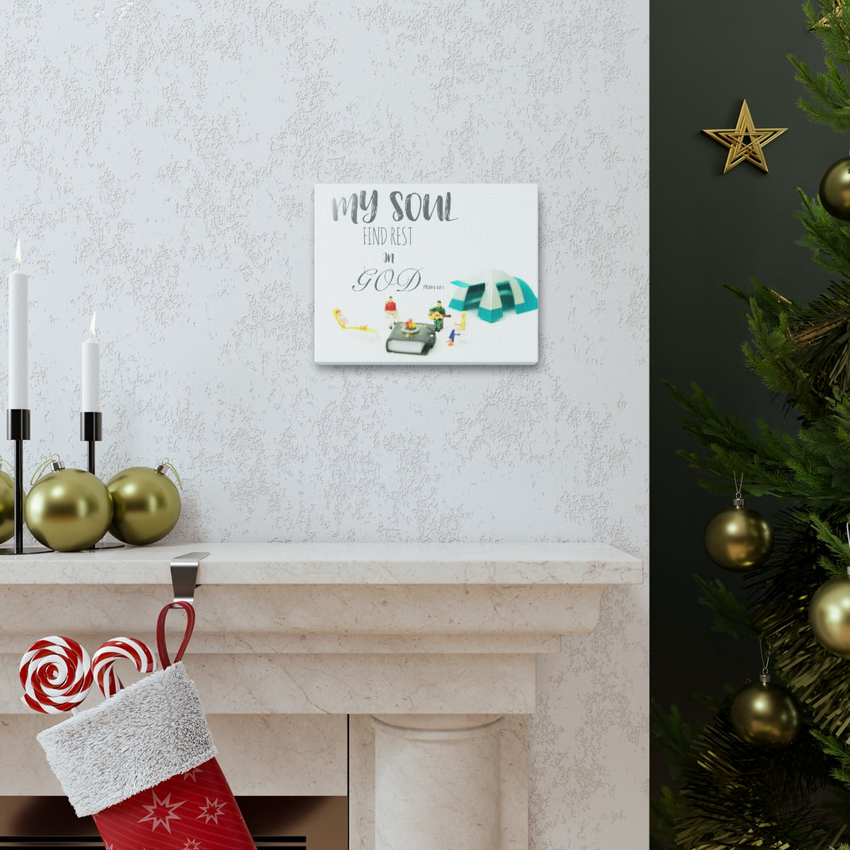 Scripture Walls Rest In God Psalm 62:1 Bible Verse Canvas Christian Wall Art Bible Verse Print Ready To Hang Unframed-Express Your Love Gifts