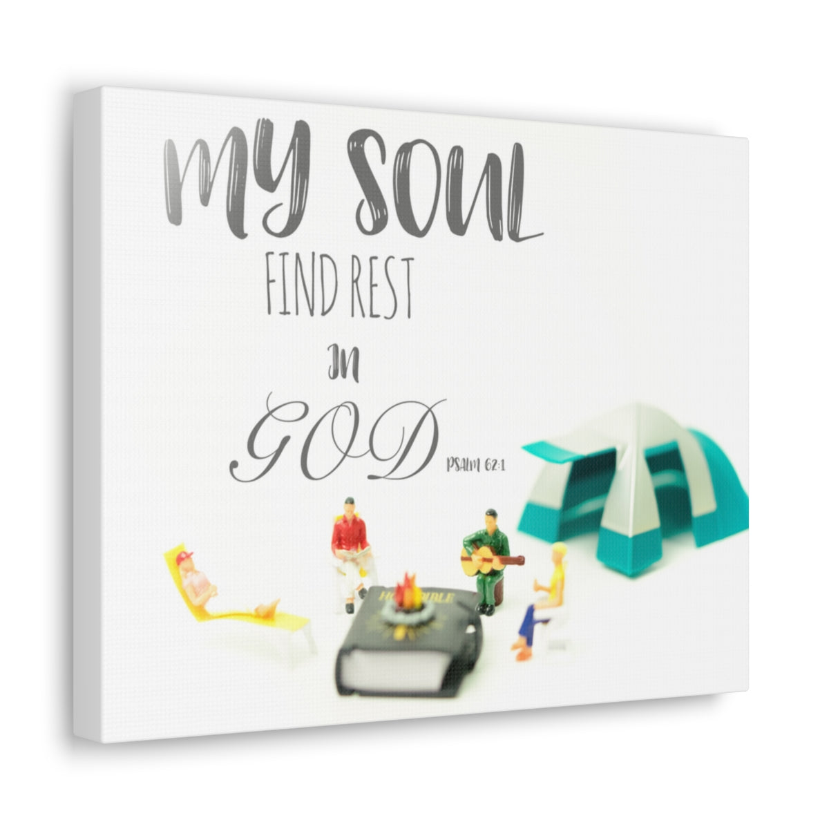 Scripture Walls Rest In God Psalm 62:1 Bible Verse Canvas Christian Wall Art Bible Verse Print Ready To Hang Unframed-Express Your Love Gifts