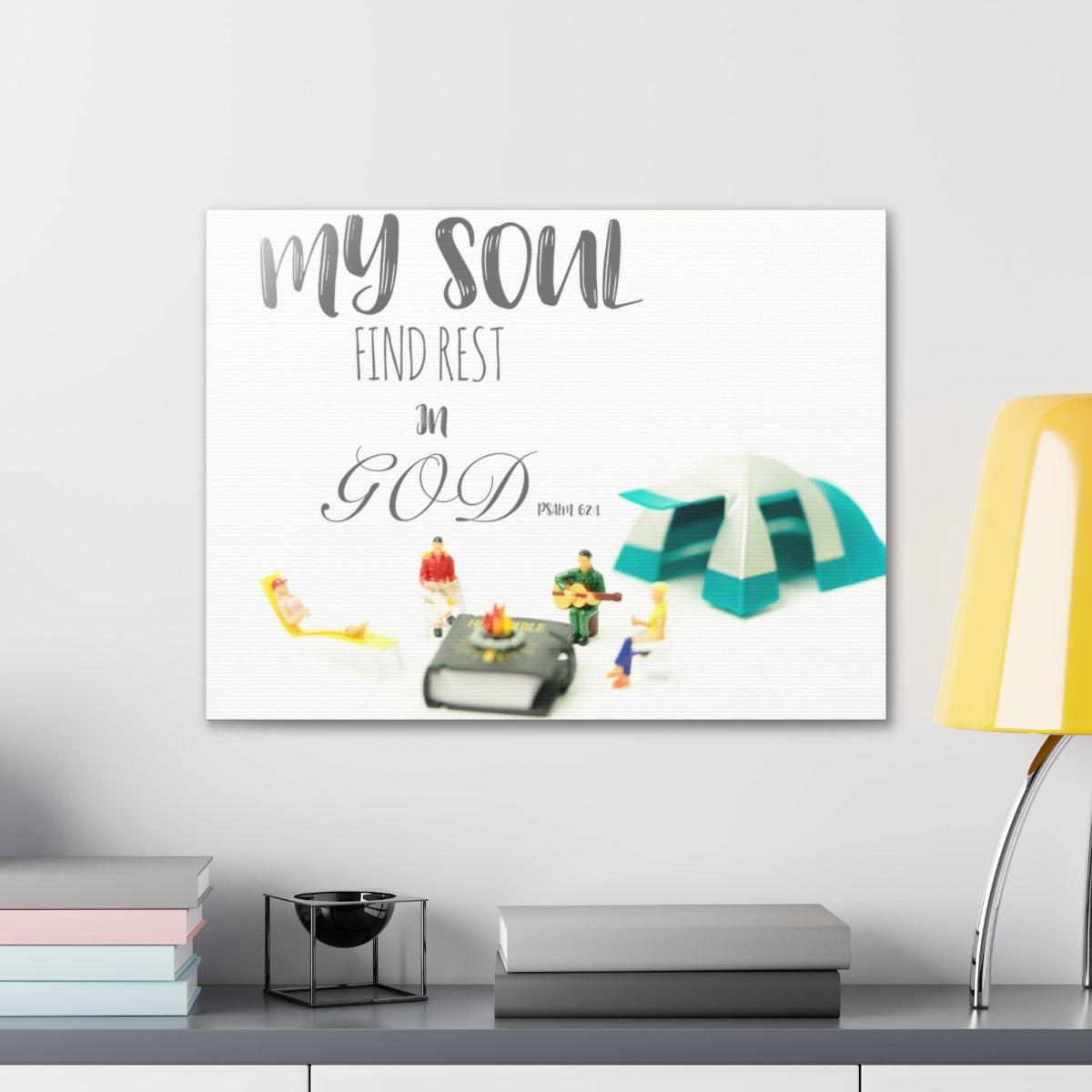 Scripture Walls Rest In God Psalm 62:1 Bible Verse Canvas Christian Wall Art Bible Verse Print Ready To Hang Unframed-Express Your Love Gifts