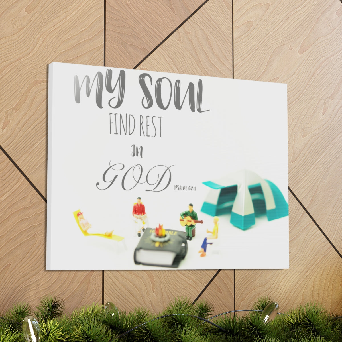 Scripture Walls Rest In God Psalm 62:1 Bible Verse Canvas Christian Wall Art Bible Verse Print Ready To Hang Unframed-Express Your Love Gifts