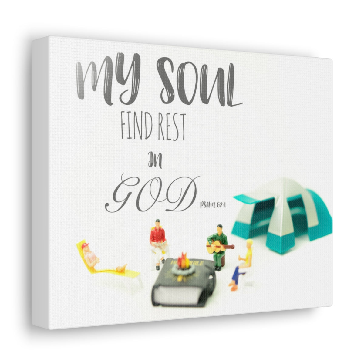 Scripture Walls Rest In God Psalm 62:1 Bible Verse Canvas Christian Wall Art Bible Verse Print Ready To Hang Unframed-Express Your Love Gifts