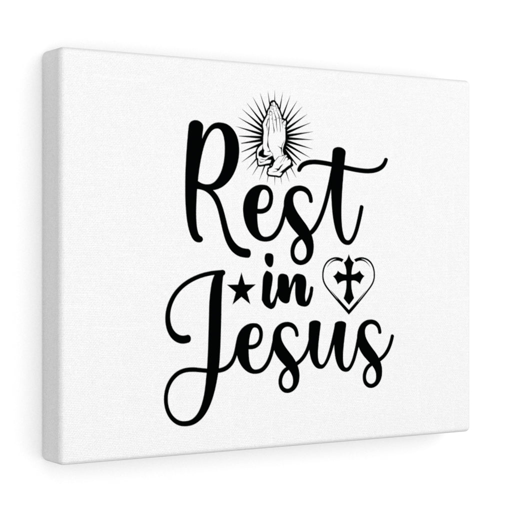 Scripture Walls Rest In Jesus Bible Verse Canvas Christian Wall Art Ready to Hang Unframed-Express Your Love Gifts