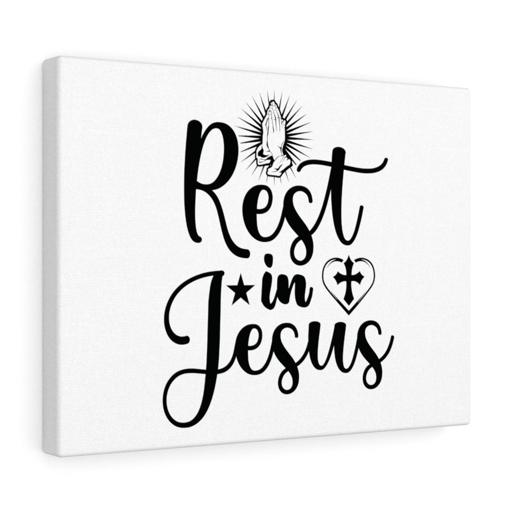 Scripture Walls Rest In Jesus Bible Verse Canvas Christian Wall Art Ready to Hang Unframed-Express Your Love Gifts