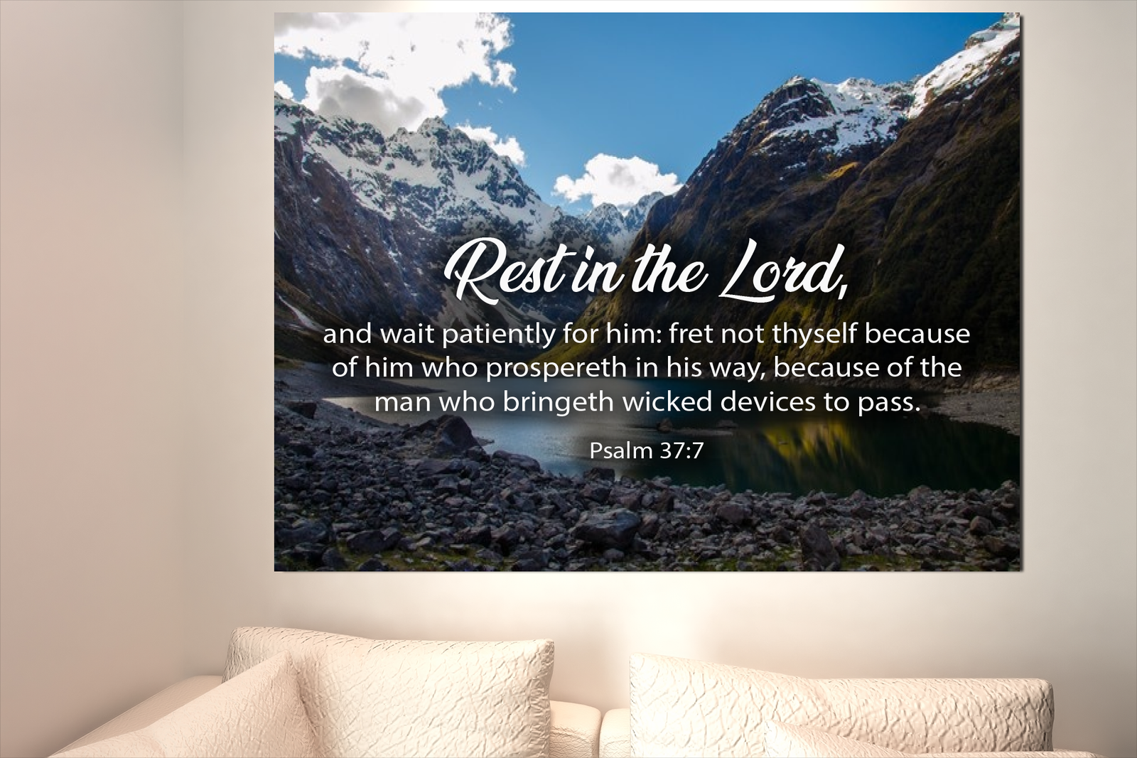 Scripture Walls Rest in The Lord Psalm 37:7 Christian Home Decor Bible Art Unframed-Express Your Love Gifts