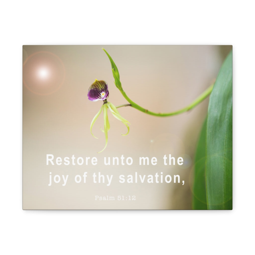 Scripture Walls Restore Unto Me Psalm 51:12 Bible Verse Canvas Christian Wall Art Ready to Hang Unframed-Express Your Love Gifts