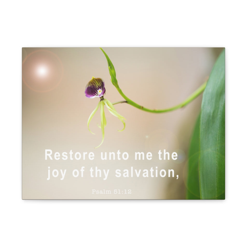 Scripture Walls Restore Unto Me Psalm 51:12 Bible Verse Canvas Christian Wall Art Ready to Hang Unframed-Express Your Love Gifts
