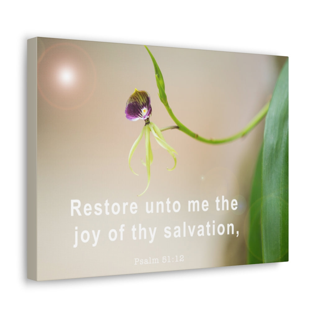 Scripture Walls Restore Unto Me Psalm 51:12 Bible Verse Canvas Christian Wall Art Ready to Hang Unframed-Express Your Love Gifts