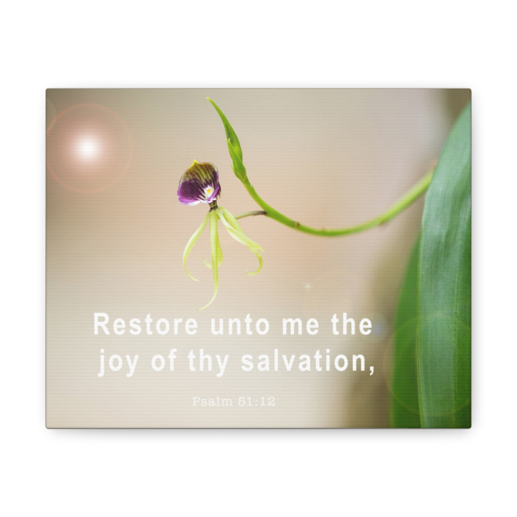Scripture Walls Restore Unto Me Psalm 51:12 Bible Verse Canvas Christian Wall Art Ready to Hang Unframed-Express Your Love Gifts