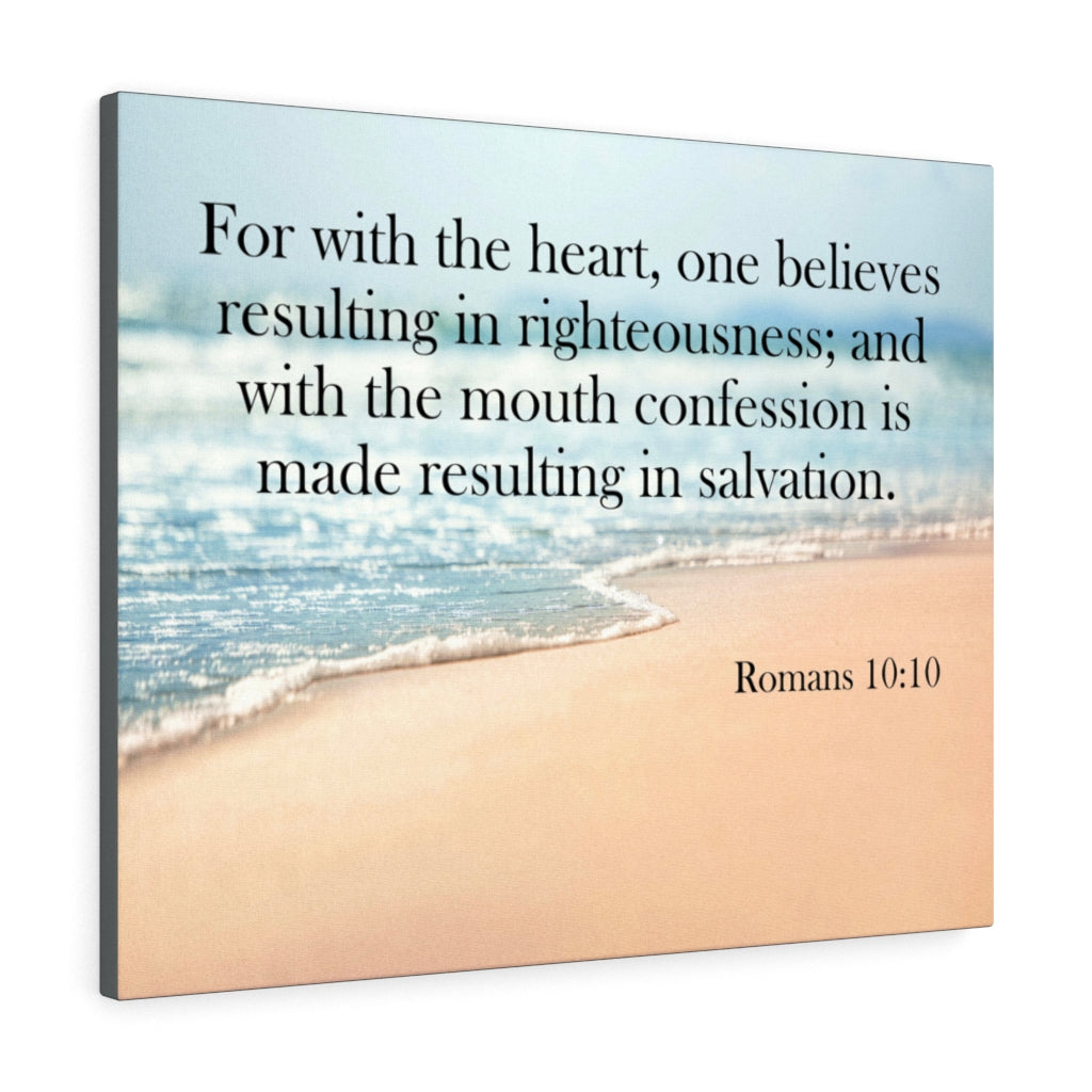 Scripture Walls Resulting in Salvation Romans 10:10 Wall Art Christian Home Decor Unframed-Express Your Love Gifts