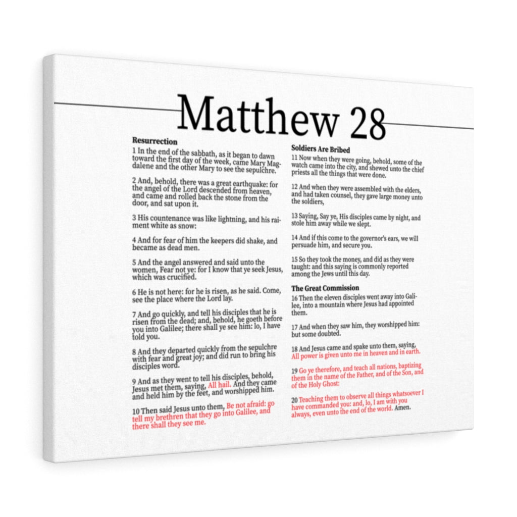 Scripture Walls Resurrection Of Christ Matthew 28 Bible Verse Canvas Christian Wall Art Ready to Hang Unframed-Express Your Love Gifts