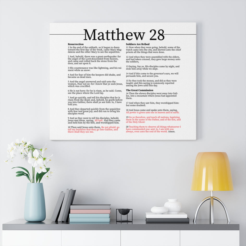 Scripture Walls Resurrection Of Christ Matthew 28 Bible Verse Canvas Christian Wall Art Ready to Hang Unframed-Express Your Love Gifts