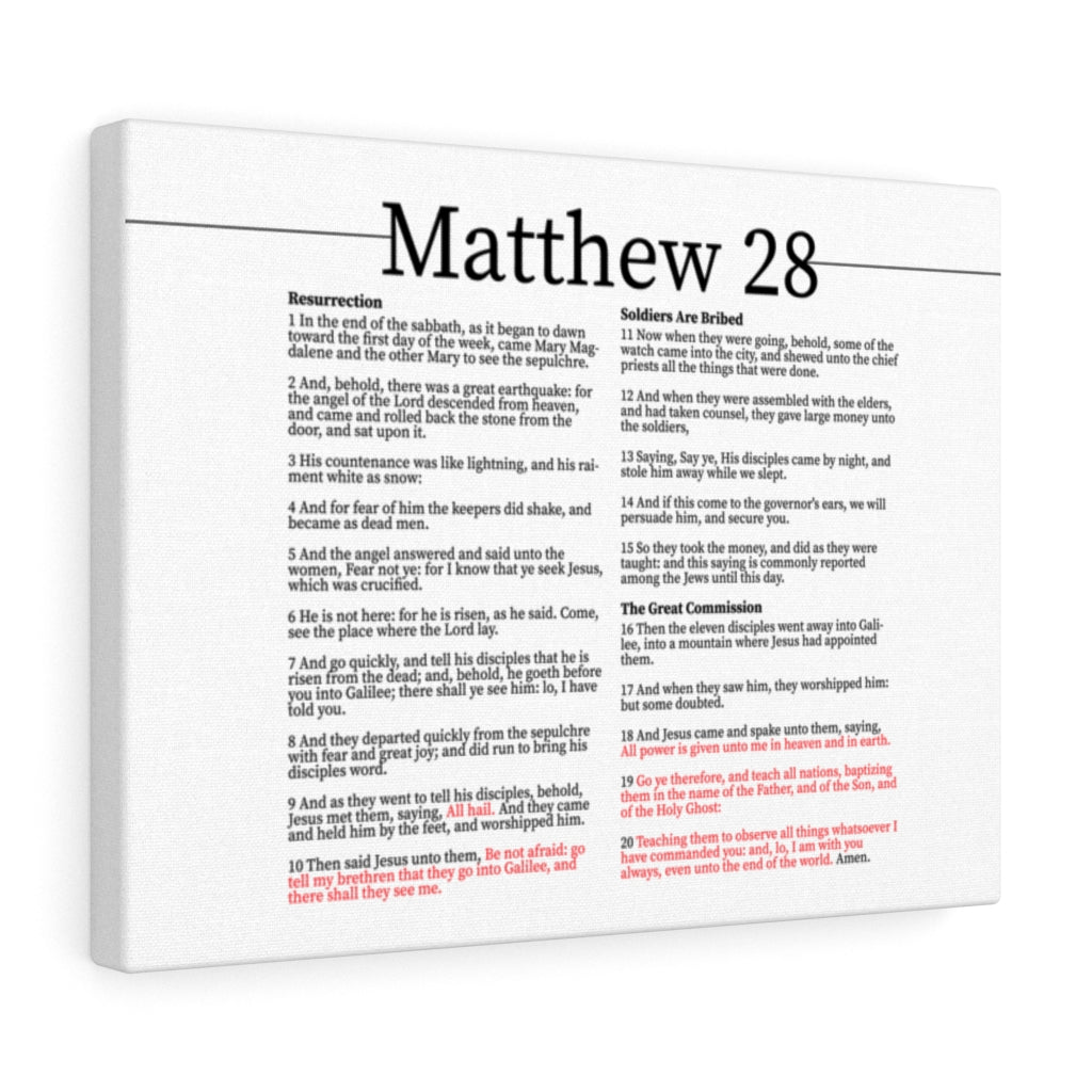 Scripture Walls Resurrection Of Christ Matthew 28 Bible Verse Canvas Christian Wall Art Ready to Hang Unframed-Express Your Love Gifts
