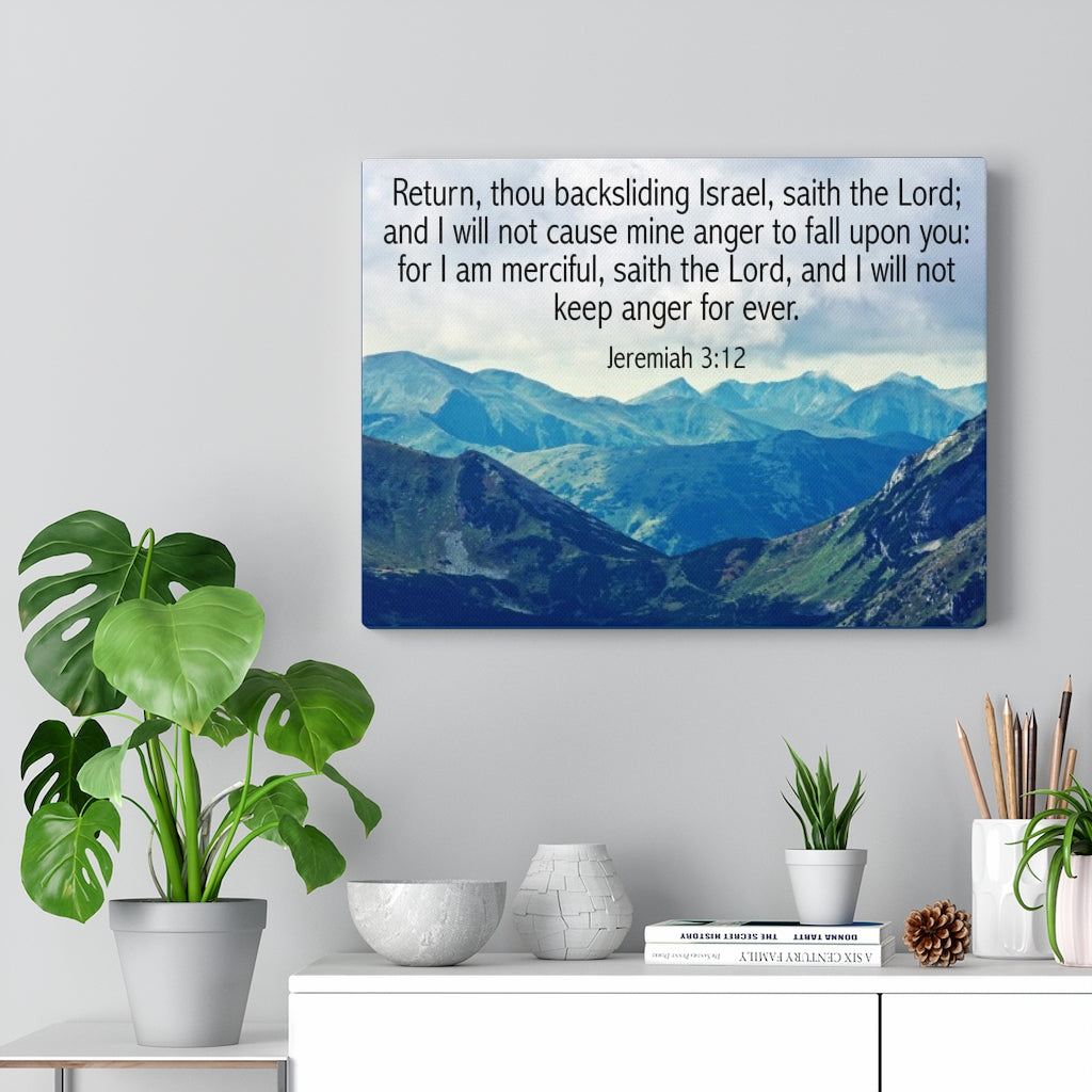 Scripture Walls Return Jeremiah 3:12 Bible Verse Canvas Christian Wall Art Ready to Hang Unframed-Express Your Love Gifts