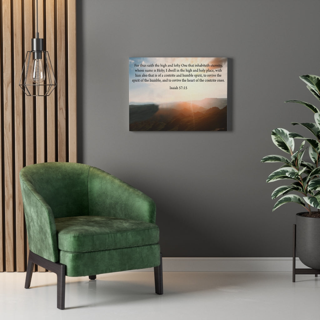 Scripture Walls Revive The Heart Isaiah 57:15 Bible Verse Canvas Christian Wall Art Ready to Hang Unframed-Express Your Love Gifts