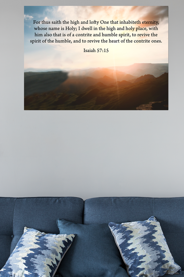 Scripture Walls Revive The Heart Isaiah 57:15 Bible Verse Canvas Christian Wall Art Ready to Hang Unframed-Express Your Love Gifts