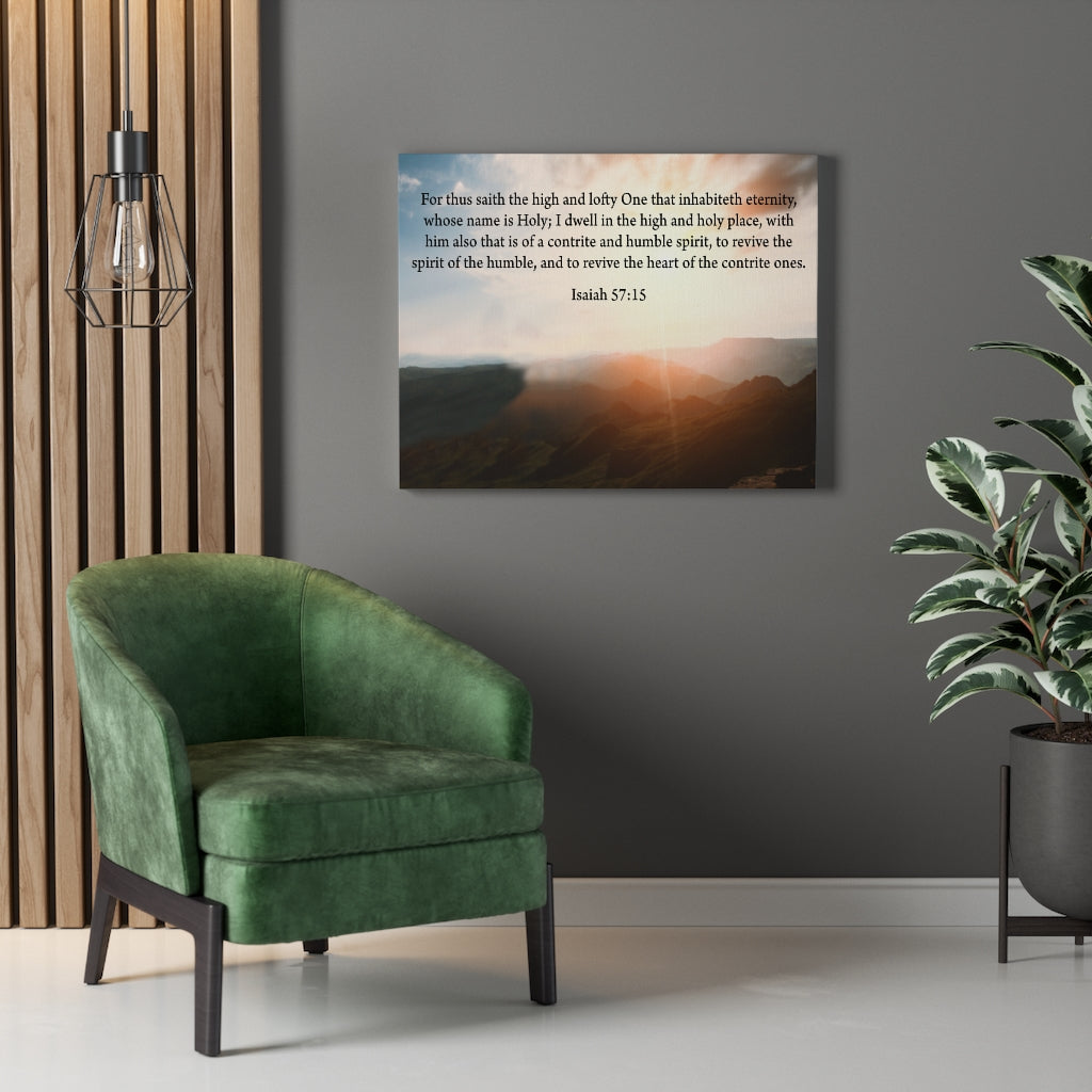 Scripture Walls Revive The Heart Isaiah 57:15 Bible Verse Canvas Christian Wall Art Ready to Hang Unframed-Express Your Love Gifts
