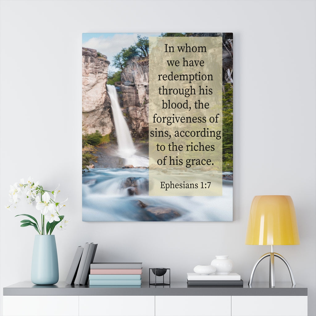 Scripture Walls Riches of His Grace Ephesians 1:7 Bible Verse Canvas Christian Wall Art Ready to Hang Unframed-Express Your Love Gifts