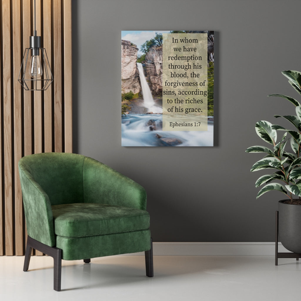 Scripture Walls Riches of His Grace Ephesians 1:7 Bible Verse Canvas Christian Wall Art Ready to Hang Unframed-Express Your Love Gifts