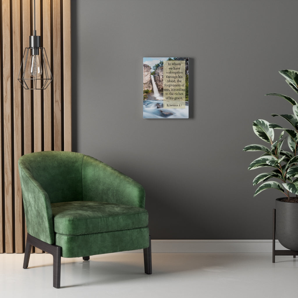 Scripture Walls Riches of His Grace Ephesians 1:7 Bible Verse Canvas Christian Wall Art Ready to Hang Unframed-Express Your Love Gifts