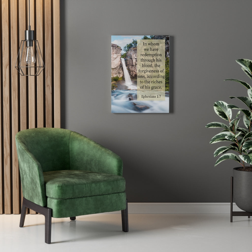 Scripture Walls Riches of His Grace Ephesians 1:7 Bible Verse Canvas Christian Wall Art Ready to Hang Unframed-Express Your Love Gifts