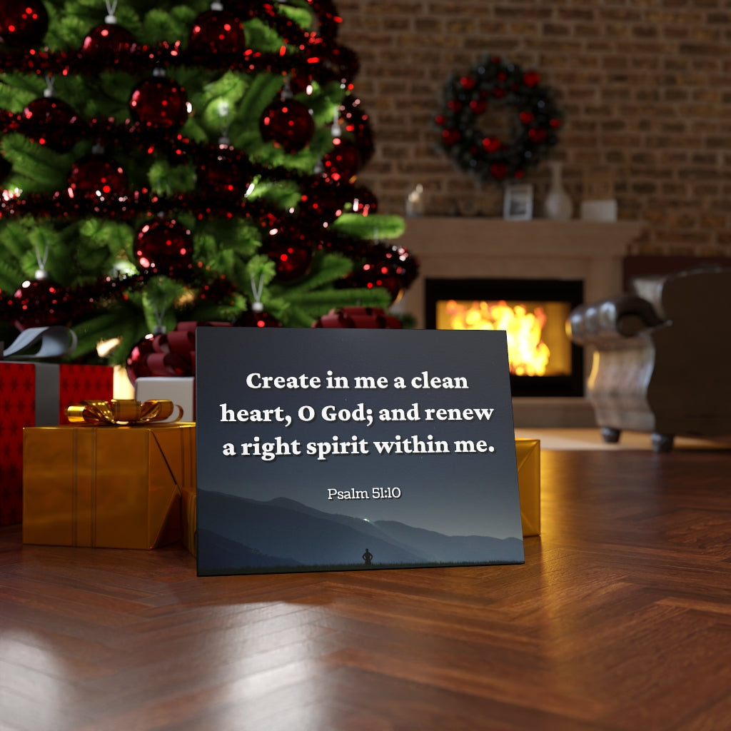 Scripture Walls Right Spirit Psalms 51:10 Bible Verse Canvas Christian Wall Art Ready to Hang Unframed-Express Your Love Gifts