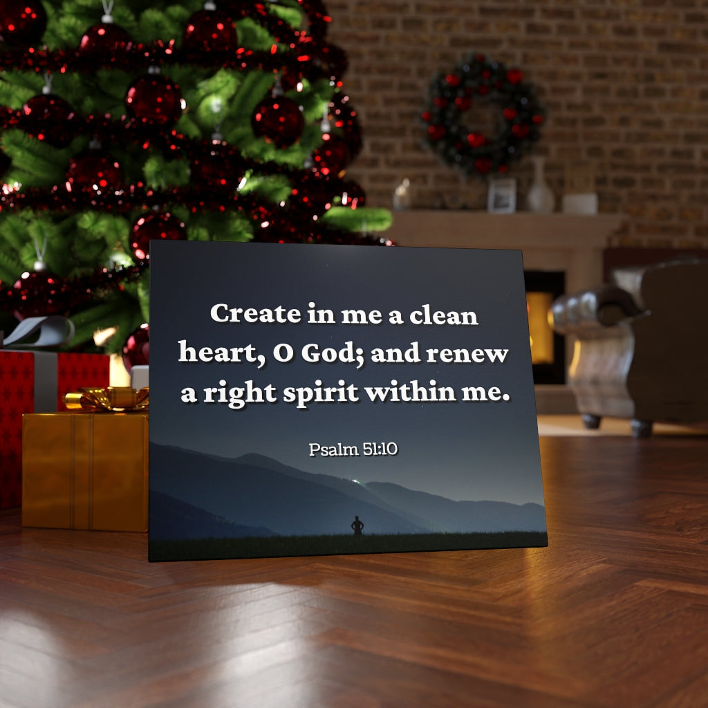 Scripture Walls Right Spirit Psalms 51:10 Bible Verse Canvas Christian Wall Art Ready to Hang Unframed-Express Your Love Gifts