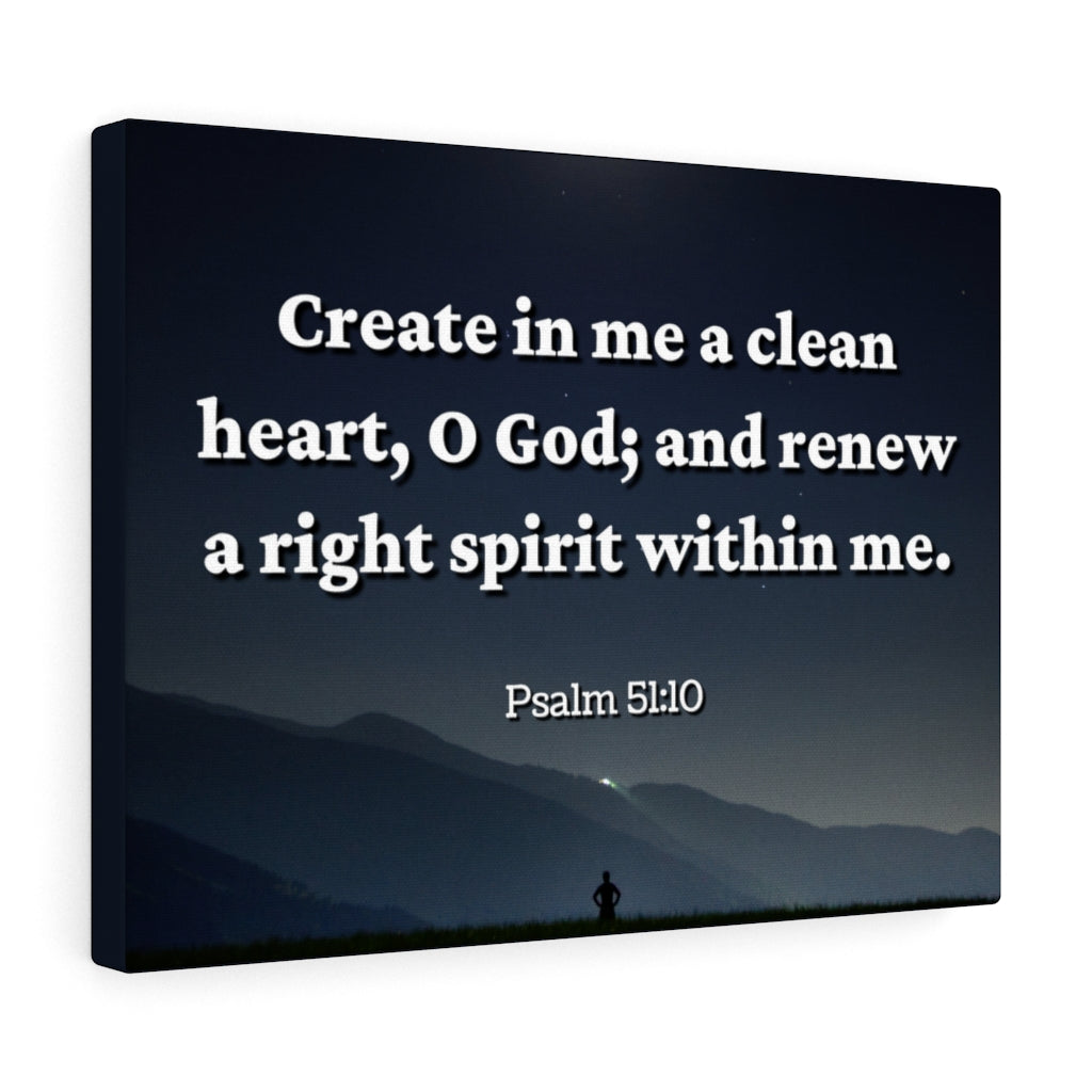 Scripture Walls Right Spirit Psalms 51:10 Bible Verse Canvas Christian Wall Art Ready to Hang Unframed-Express Your Love Gifts