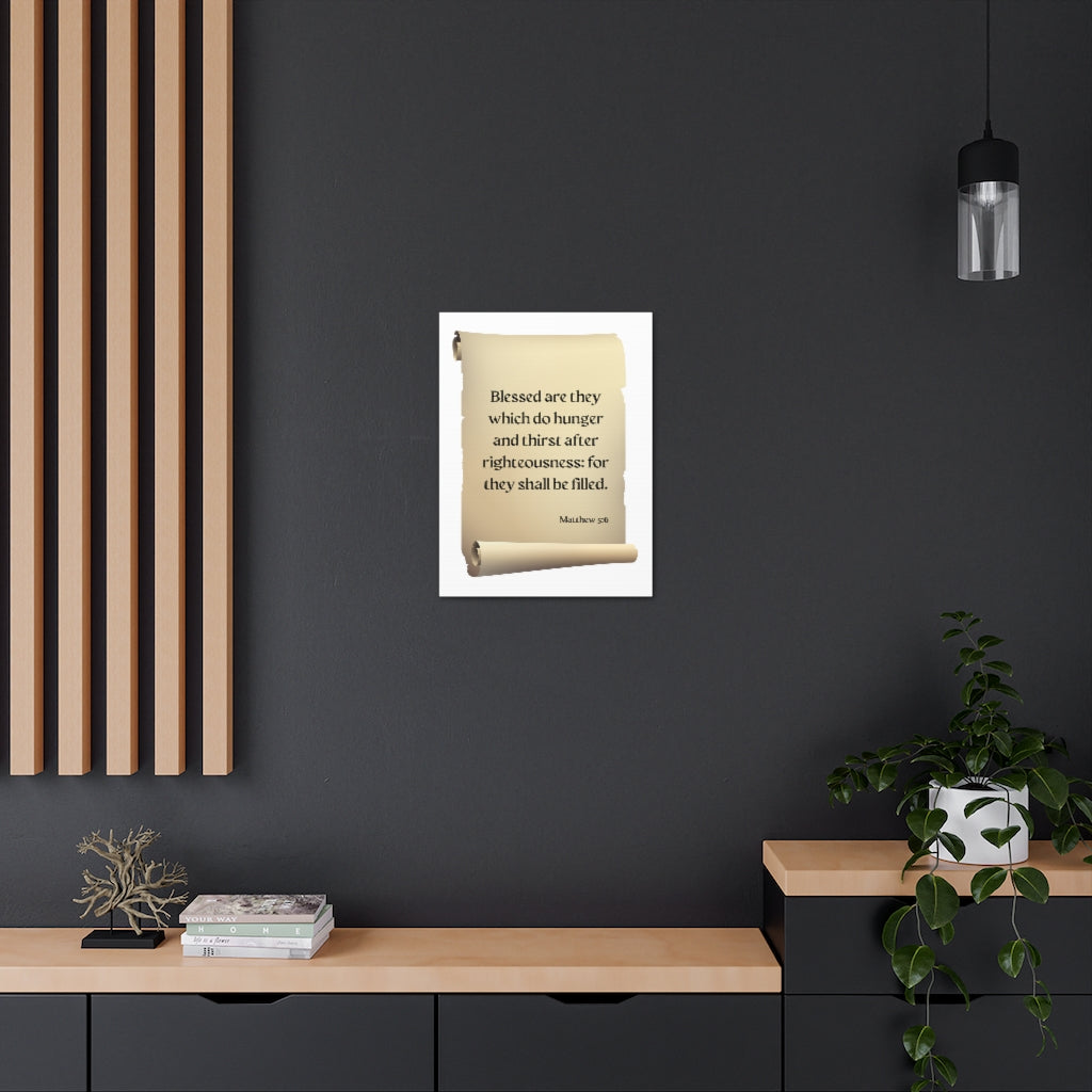 Scripture Walls Righteousness Matthew 5:6 Scroll Bible Verse Canvas Christian Wall Art Ready to Hang Unframed-Express Your Love Gifts