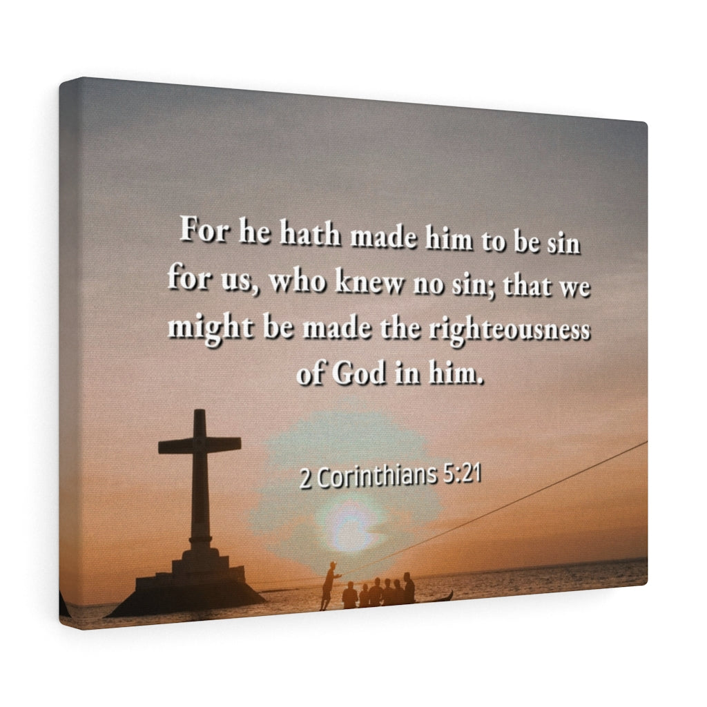 Scripture Walls Righteousness Of God 2 Corinthians 5:21 Bible Verse Canvas Christian Wall Art Ready to Hang Unframed-Express Your Love Gifts