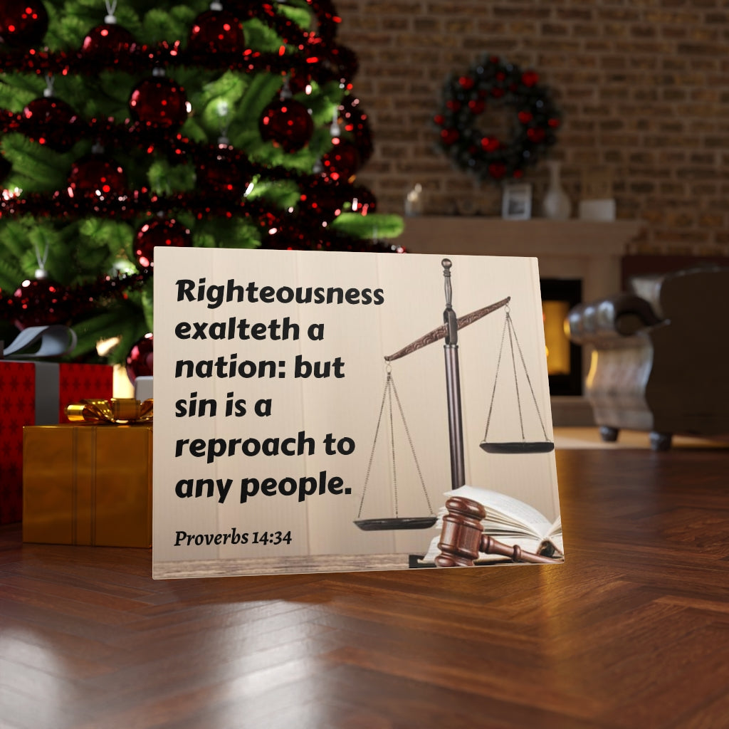 Scripture Walls Righteousness Proverbs 14:34 Bible Verse Canvas Christian Wall Art Ready to Hang Unframed-Express Your Love Gifts