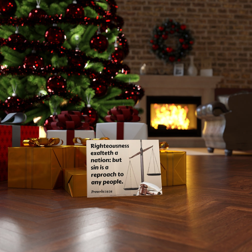 Scripture Walls Righteousness Proverbs 14:34 Bible Verse Canvas Christian Wall Art Ready to Hang Unframed-Express Your Love Gifts