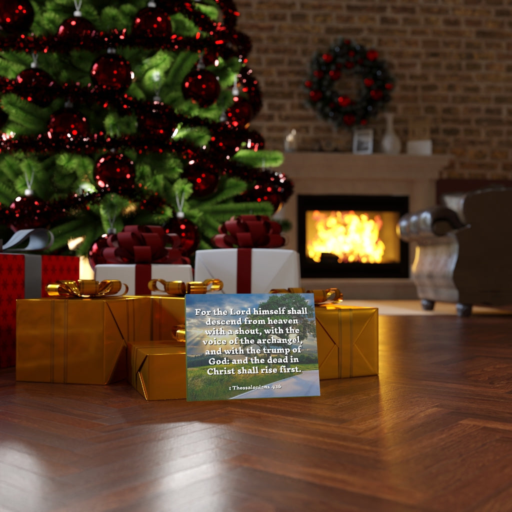 Scripture Walls Rise 1 Thessalonians 4:16 Bible Verse Canvas Christian Wall Art Ready to Hang Unframed-Express Your Love Gifts