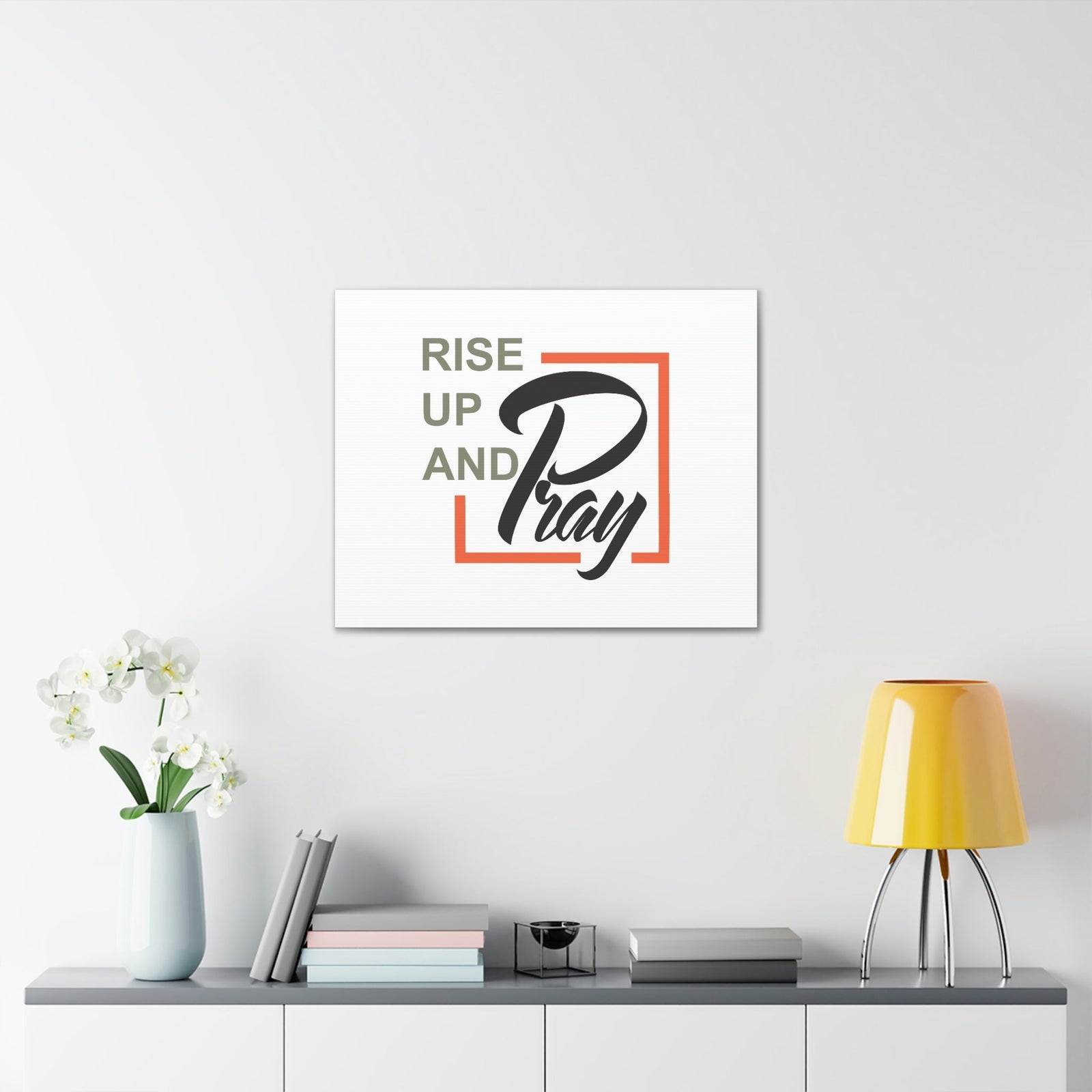 Scripture Walls Rise Up And Pray Mark 1:35 Red Line Christian Wall Art Bible Verse Print Ready to Hang Unframed-Express Your Love Gifts