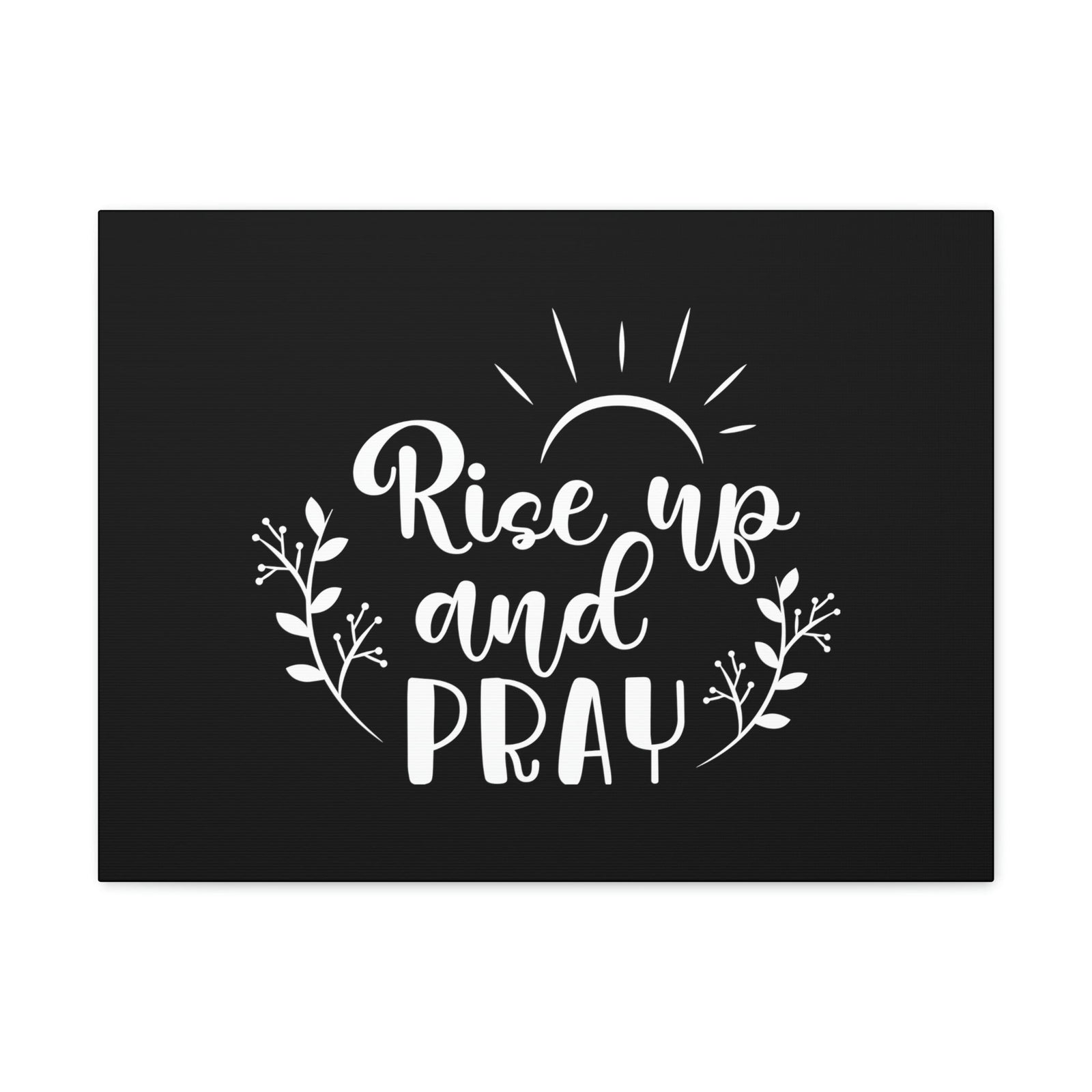 Scripture Walls Rise Up And Pray Mark 1:35 Sun Rays Black Christian Wall Art Bible Verse Print Ready to Hang Unframed-Express Your Love Gifts