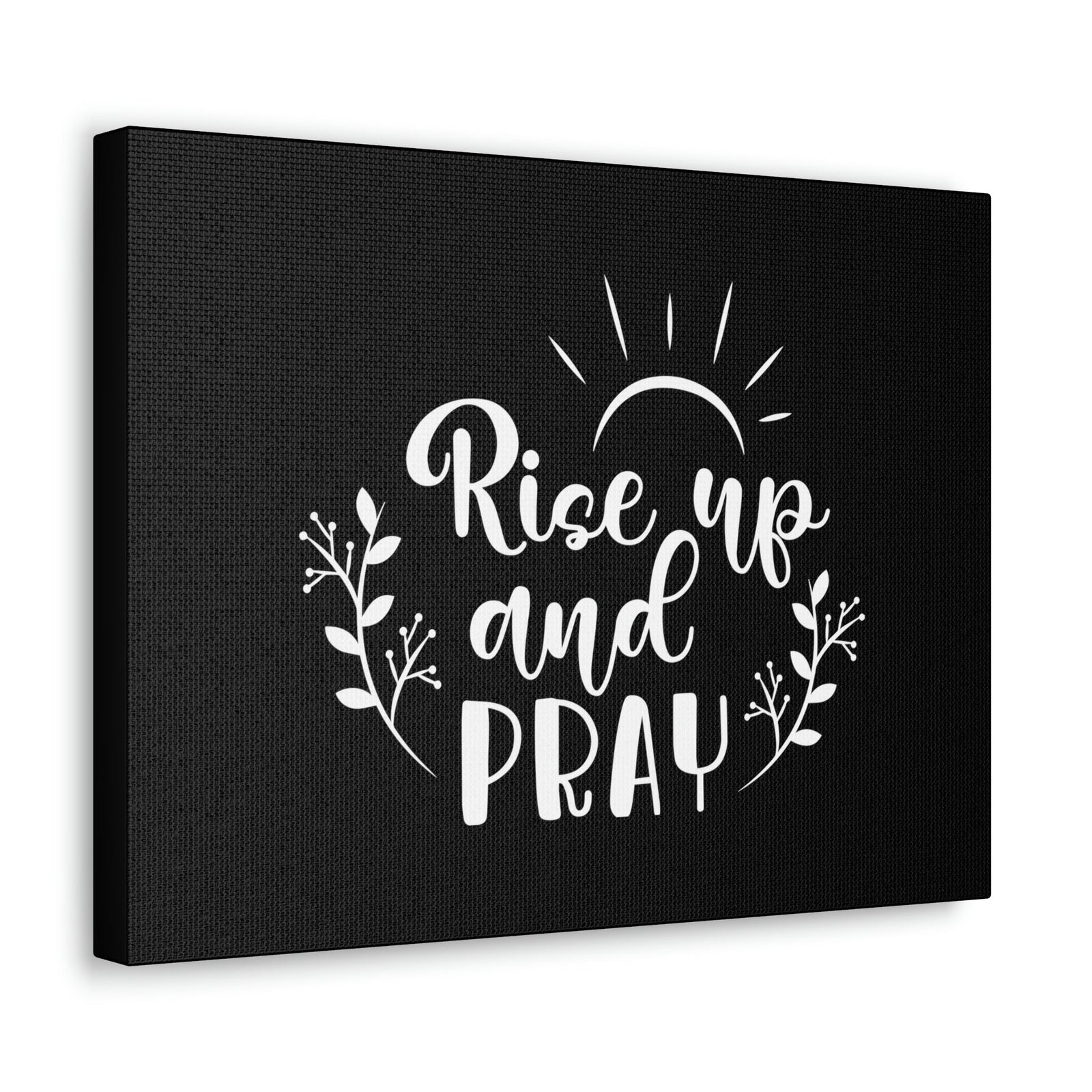 Scripture Walls Rise Up And Pray Mark 1:35 Sun Rays Black Christian Wall Art Bible Verse Print Ready to Hang Unframed-Express Your Love Gifts